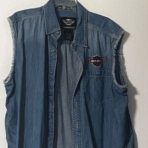 Harley Davidson Jean material shirt. Sz XL